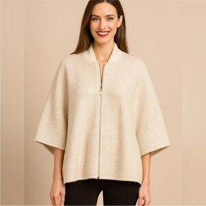 Canada Weather Gear Women’s O/S Beige Fleece Full-Zip Poncho/Jacket